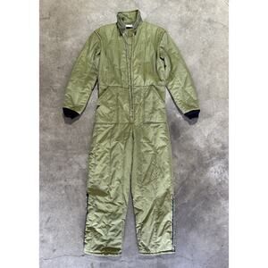 Red Head Insulated Quilted Puffer Coveralls Vintage Green Military Jump Suit L